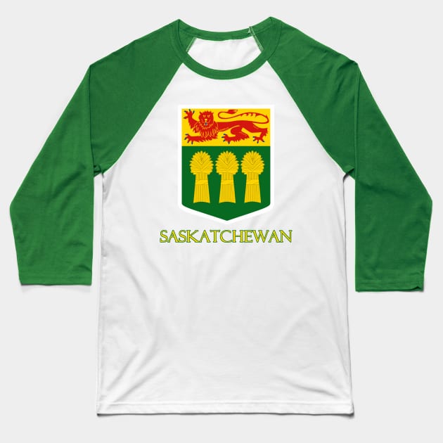 Saskatchewan,  Canada - Coat of Arms Design Baseball T-Shirt by Naves